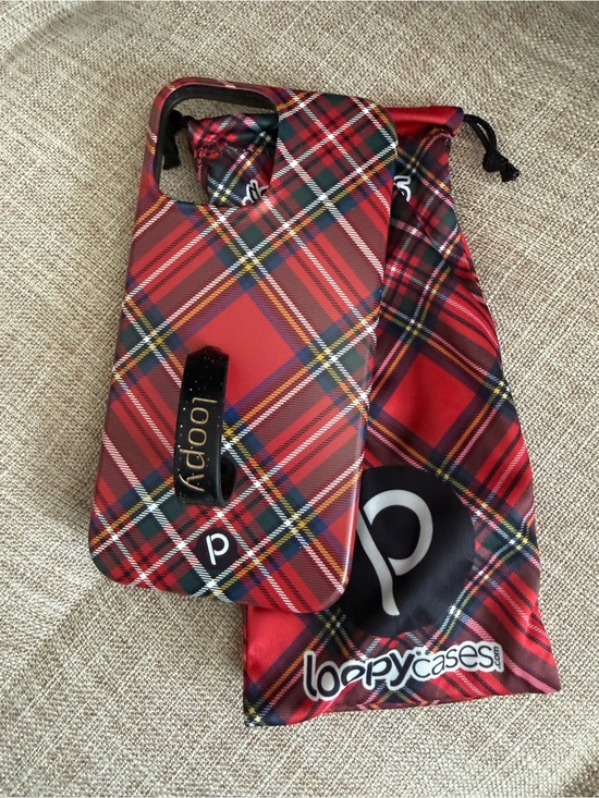 Loopy Case Other - Loopy Case iPhone 13 Pro Max Case - Red Holiday Tartan
